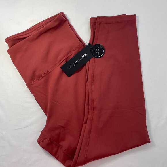 Leggings XXL (2X)- Yogalicious Lux High Rise Ankle Orange Fire Plus Size New NWT - Picture 2 of 3
